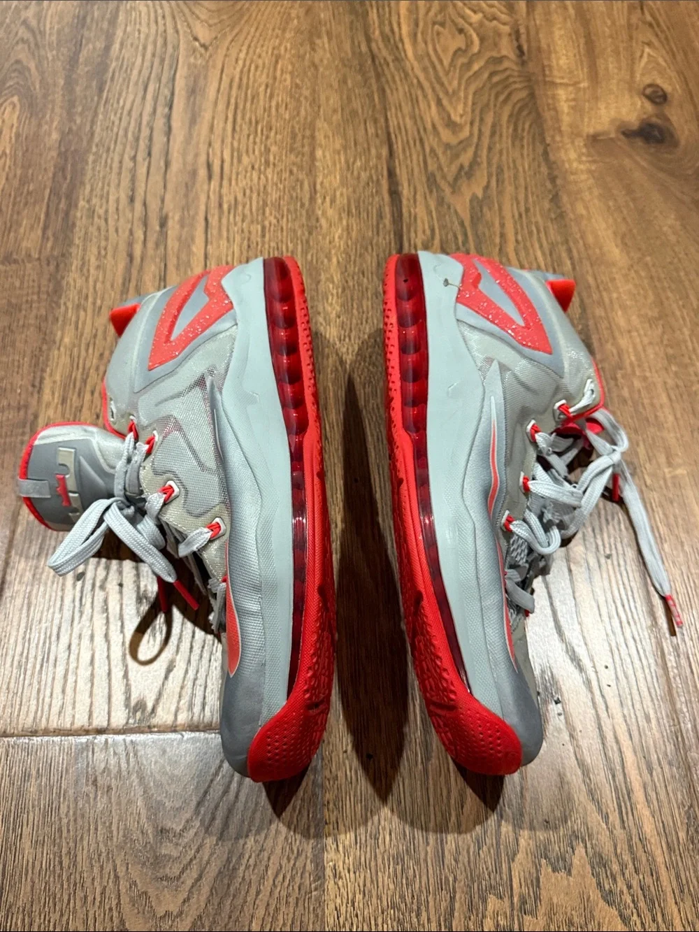 Nike LeBron 11 Low 'Base Grey Laser Crimson' sneakers